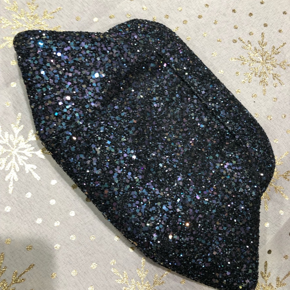 Lauren Merkin Glittering Black Clutch